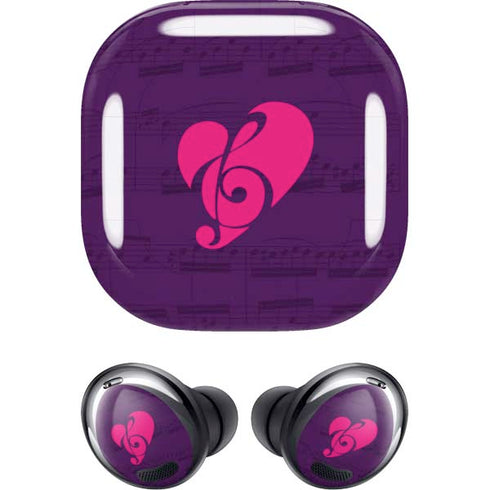 Purple Musical Notes Galaxy Buds Pro Skin