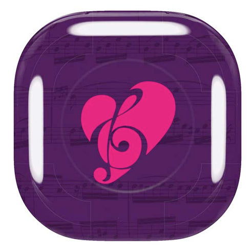 Purple Musical Notes Galaxy Buds Pro Skin
