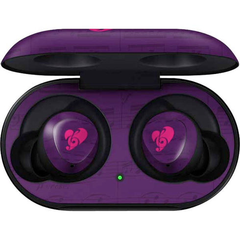 Purple Musical Notes Galaxy Buds Skin