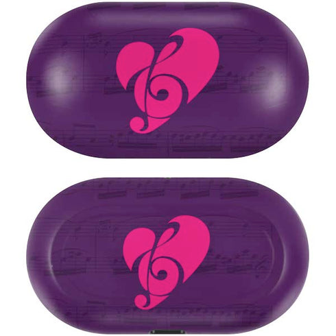 Purple Musical Notes Galaxy Buds Skin