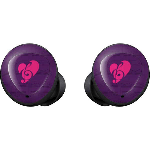 Purple Musical Notes Galaxy Buds Skin