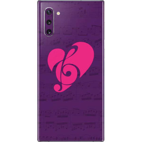 Purple Musical Notes Galaxy Note 10 Skin