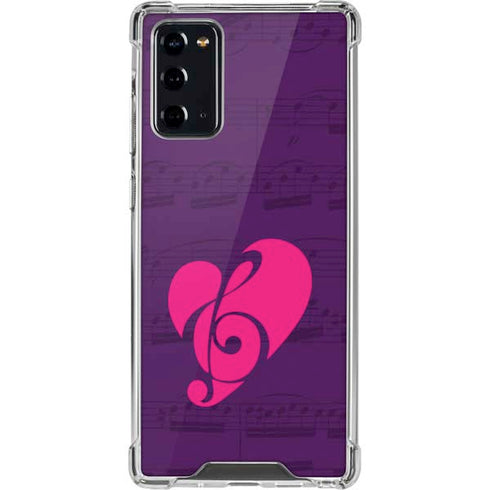 Purple Musical Notes Galaxy Note20 5G Clear Case