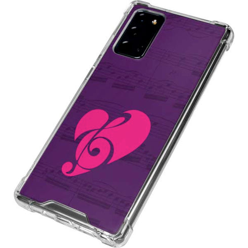 Purple Musical Notes Galaxy Note20 5G Clear Case