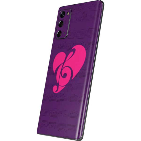 Purple Musical Notes Galaxy Note20 5G Skin