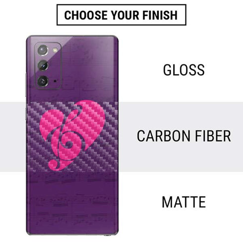 Purple Musical Notes Galaxy Note20 5G Skin