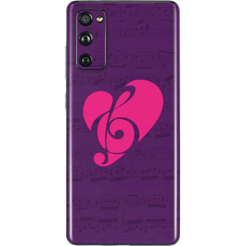 Purple Musical Notes Galaxy S20 Fan Edition Skin