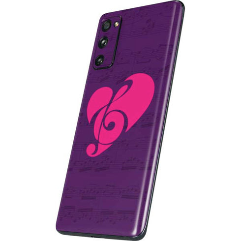 Purple Musical Notes Galaxy S20 Fan Edition Skin