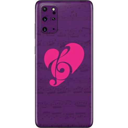 Purple Musical Notes Galaxy S20 Plus Skin