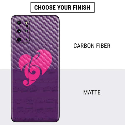 Purple Musical Notes Galaxy S20 Plus Skin
