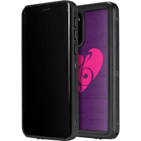 Purple Musical Notes Galaxy S20 Plus Waterproof Case