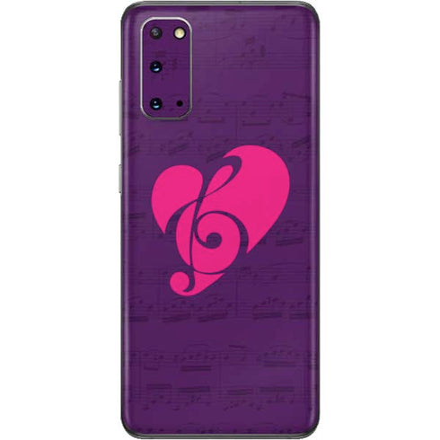 Purple Musical Notes Galaxy S20 Skin