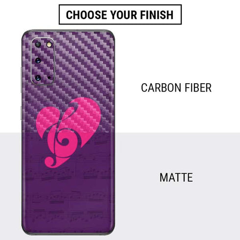 Purple Musical Notes Galaxy S20 Skin