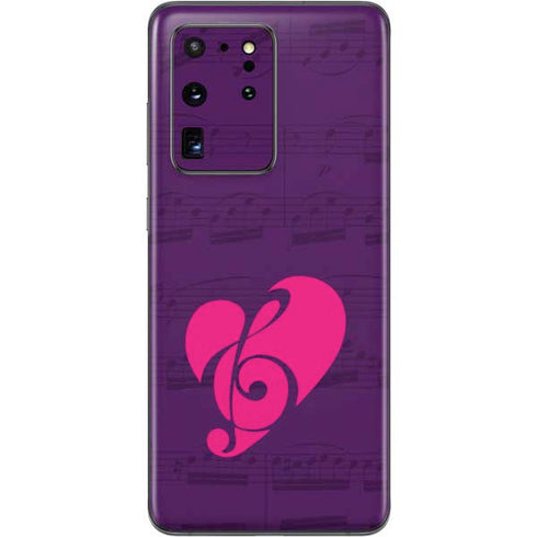 Purple Musical Notes Galaxy S20 Ultra 5G Skin