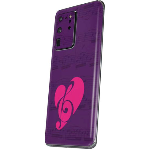 Purple Musical Notes Galaxy S20 Ultra 5G Skin