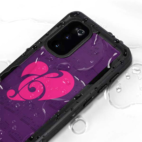 Purple Musical Notes Galaxy S20 Waterproof Case