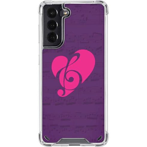 Purple Musical Notes Galaxy S21 5G Clear Case