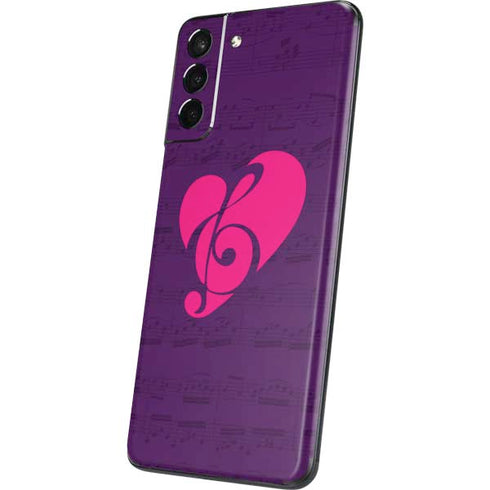 Purple Musical Notes Galaxy S21 5G Skin