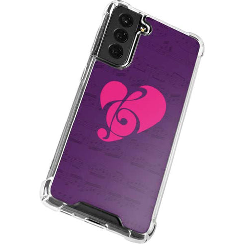 Purple Musical Notes Galaxy S21 FE Clear Case