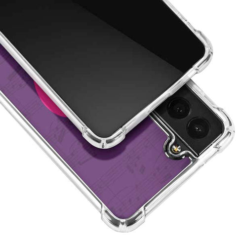 Purple Musical Notes Galaxy S21 FE Clear Case
