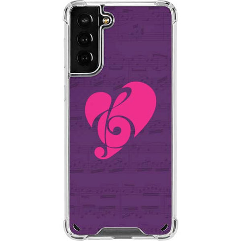 Purple Musical Notes Galaxy S21 Plus 5G Clear Case