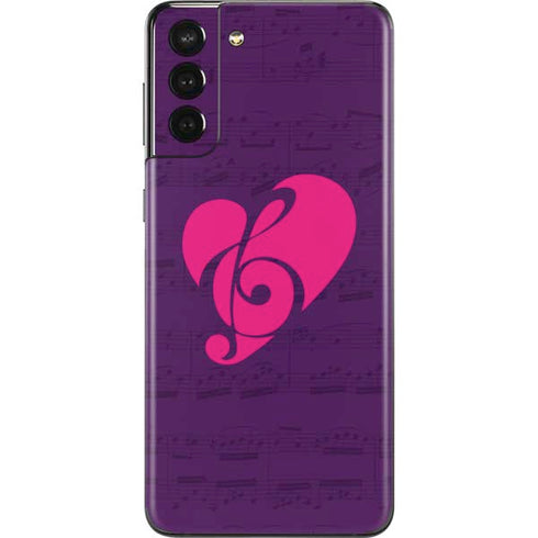 Purple Musical Notes Galaxy S21 Plus 5G Skin