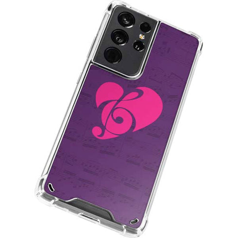 Purple Musical Notes Galaxy S21 Ultra 5G Clear Case