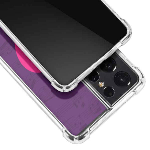 Purple Musical Notes Galaxy S21 Ultra 5G Clear Case