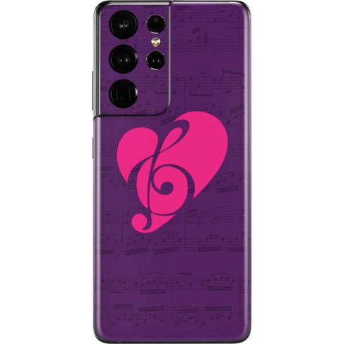 Purple Musical Notes Galaxy S21 Ultra 5G Skin