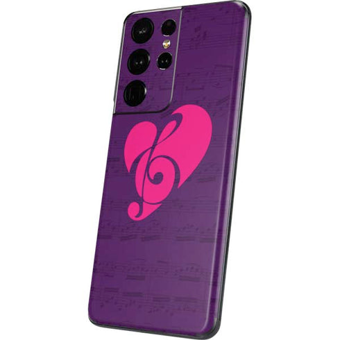 Purple Musical Notes Galaxy S21 Ultra 5G Skin