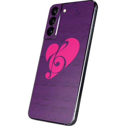 Purple Musical Notes Galaxy S22 Plus Skin