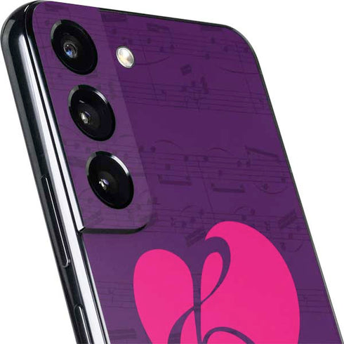 Purple Musical Notes Galaxy S22 Plus Skin
