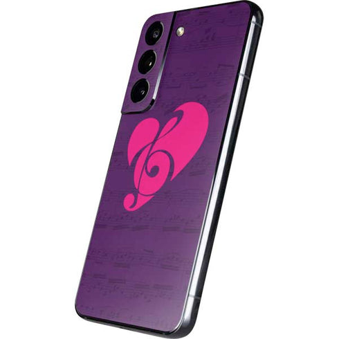 Purple Musical Notes Galaxy S22 Skin