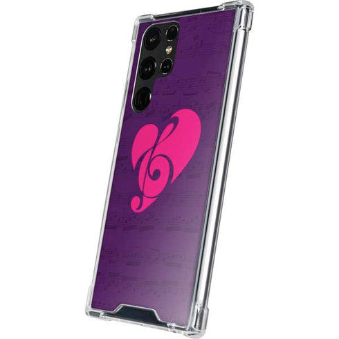 Purple Musical Notes Galaxy S22 Ultra Clear Case
