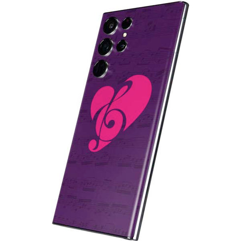 Purple Musical Notes Galaxy S22 Ultra Skin