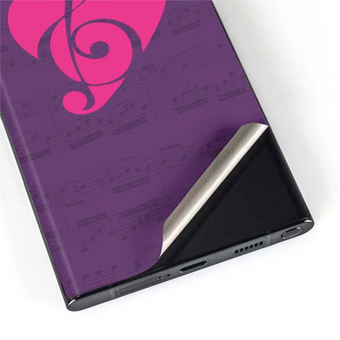 Purple Musical Notes Galaxy S22 Ultra Skin