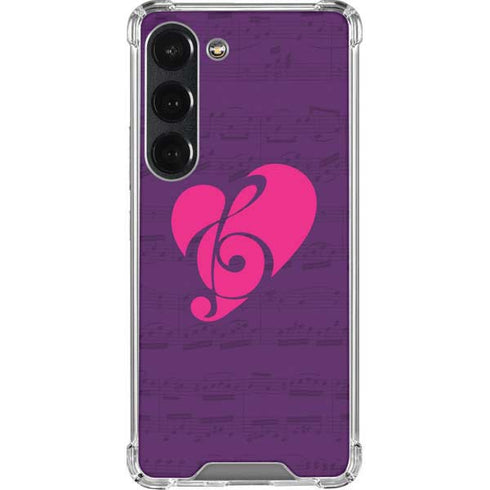 Purple Musical Notes Galaxy S23 Clear Case