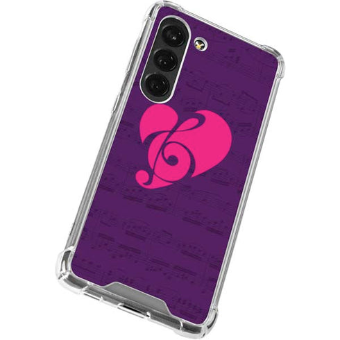Purple Musical Notes Galaxy S23 Clear Case