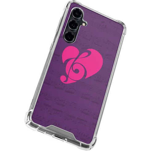 Purple Musical Notes Galaxy S23 FE Clear Case