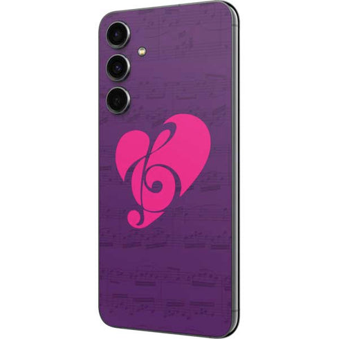 Purple Musical Notes Galaxy S23 FE Skin