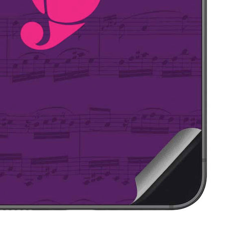 Purple Musical Notes Galaxy S23 FE Skin