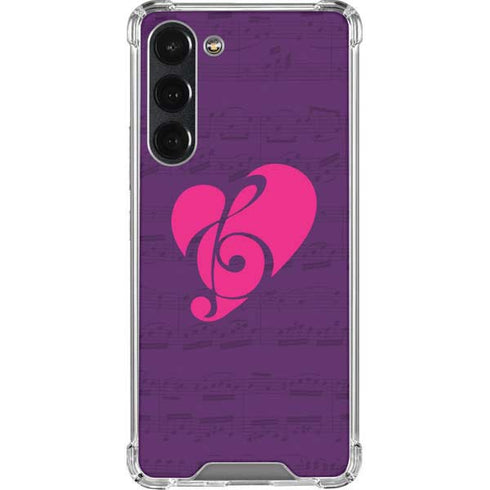 Purple Musical Notes Galaxy S23 Plus Clear Case