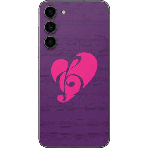 Purple Musical Notes Galaxy S23 Plus Skin