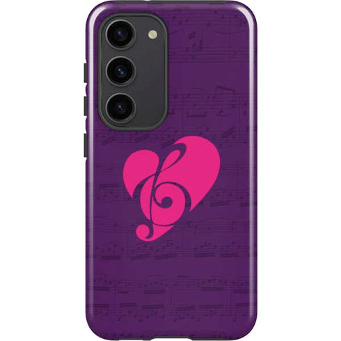 Purple Musical Notes Galaxy S23 Pro Case