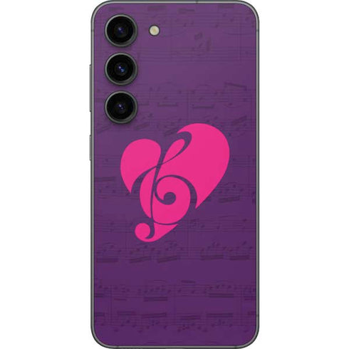Purple Musical Notes Galaxy S23 Skin