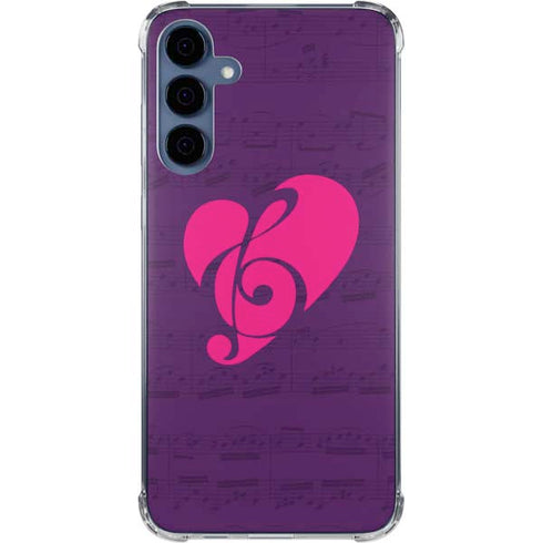 Purple Musical Notes Galaxy S24 Clear Case