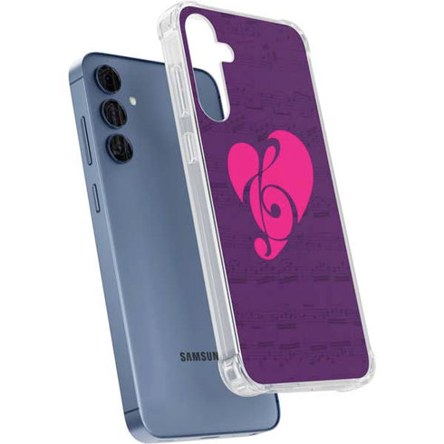Purple Musical Notes Galaxy S24 Clear Case