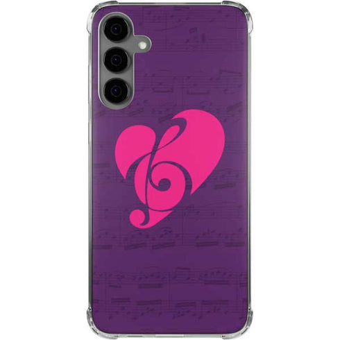Purple Musical Notes Galaxy S24 Plus Clear Case