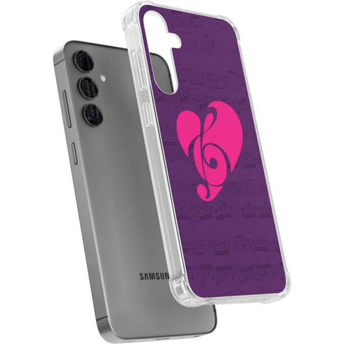Purple Musical Notes Galaxy S24 Plus Clear Case