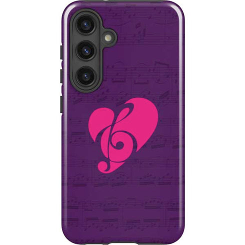 Purple Musical Notes Galaxy S24 Plus Impact Case